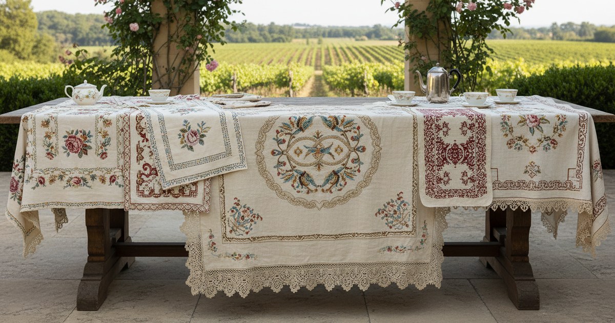Les nappes brodées : élégance et tradition textile